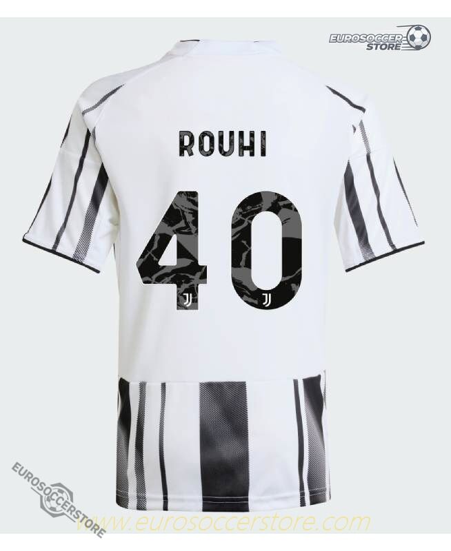 Juventus' 25-26 Home Jersey with ROUHI 40 Printing and Jeep Sponsorship