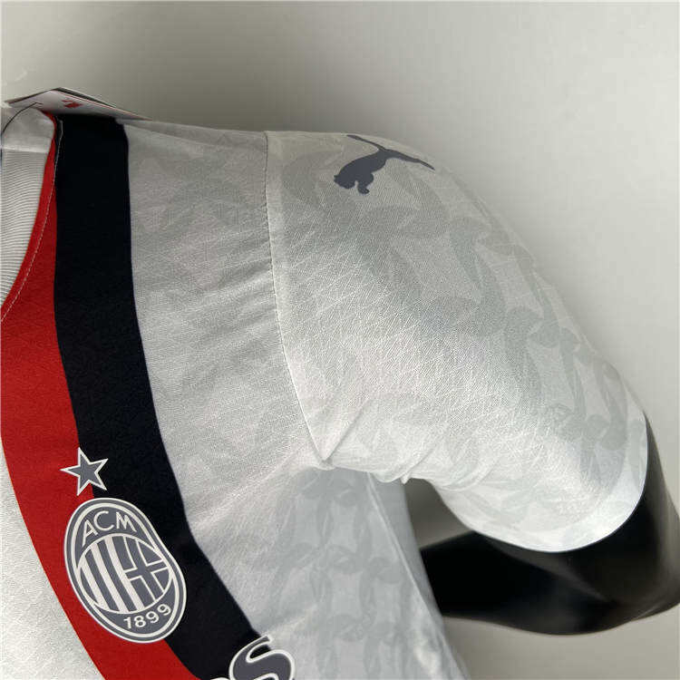 AC Milan Football Shirt 2324 Away White Soccer Jersey Shirt Authentic