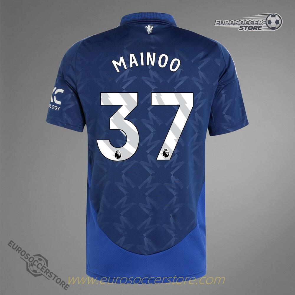 Manchester United 24-25 Away Jersey with MAINOO 37 Printing