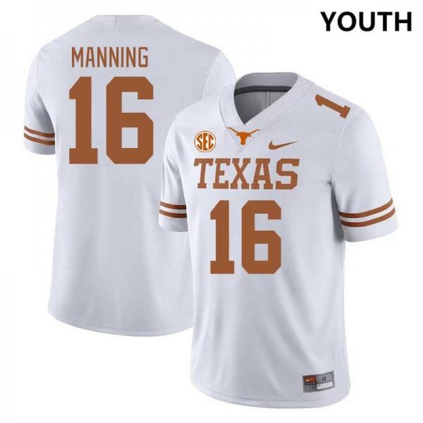 Youth(kids) Texas Longhorns #16 Arch Manning Longhorn Nation Jersey