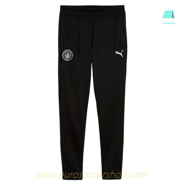 2025-2026 Man City Training Pants w/pockets (Black) - Kids