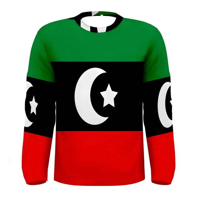 World-Class Libya Flag Long Sleeve Sublimated Sports Jersey