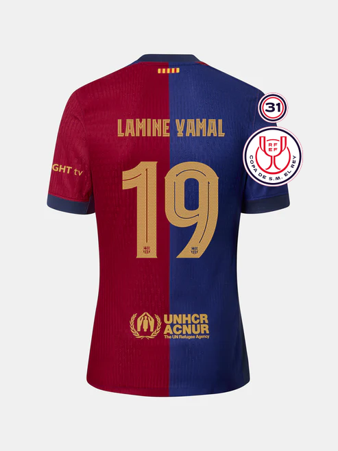 LAMINE YAMAL's 2024-25 Season Barcelona Copa Del Rey Final Version 19 Jersey
