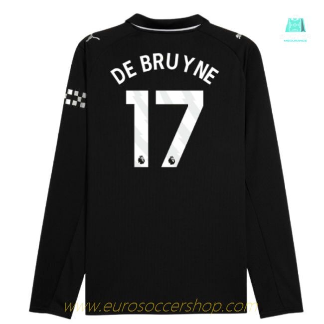2025-2026 Man City Long Sleeve Away Shirt (De Bruyne 17)