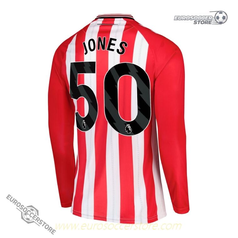 Sunderland 25-26 Home Long Sleeve Jersey with JONES 50 Printing