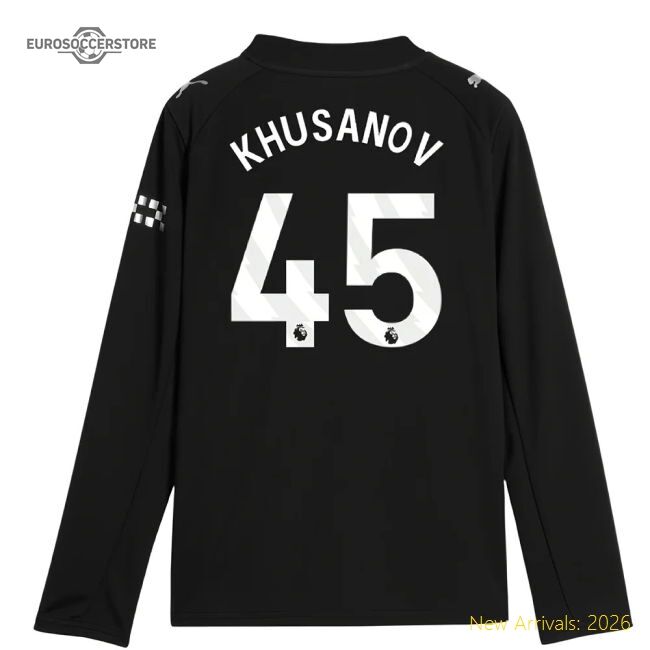 Authentic 2025-2026 Man City Long Sleeve Away Shirt (kids) (khusanov