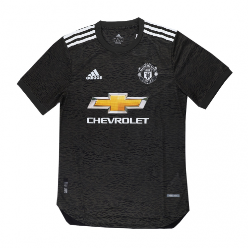 20-21 Manchester United Away Black Soccer Jersey Shirt Player Version
