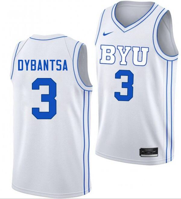 Men BYU Cougars #3 A.J. Dybantsa White Nike Stitch Jerseys