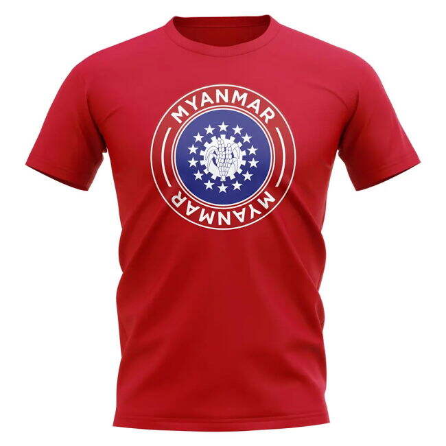 Myanmar Football Badge T-Shirt (Red)