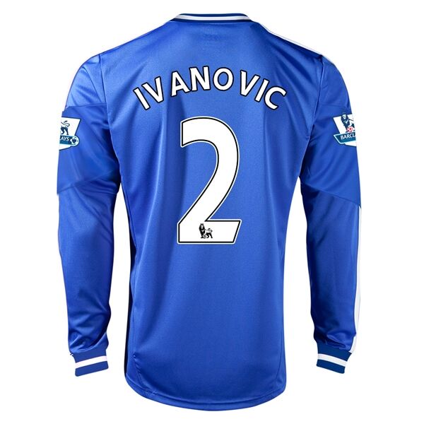 13-14 Chelsea 2 IVANOVIC Home Long Sleeve Jersey Shirt - Official