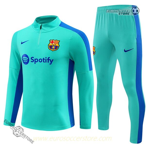 Barcelona 23-24 Lake Blue Tracksuit with Zipper Design