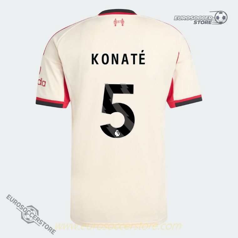 Away Jersey of Liverpool's KONATÉ, Number 5, for the 25-26 Season
