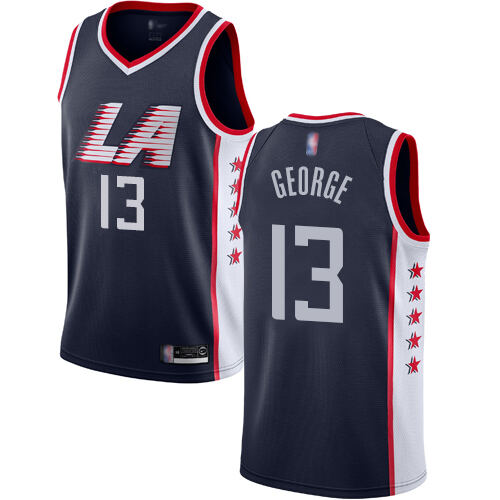 LAC #13 Paul George Elite 2018 City NBA Jersey - Green Swingman
