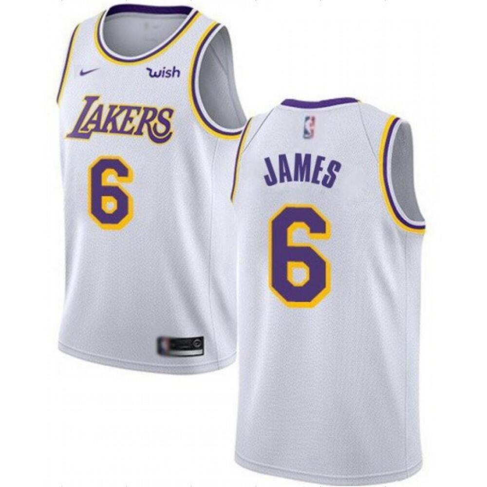 Performance Los Angeles Lakers LeBron James6 White Jersey - - Fan Favorite