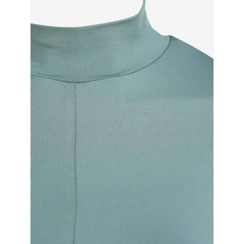 Crossover Hem Mock Neck Crop T Shirt DJ1992