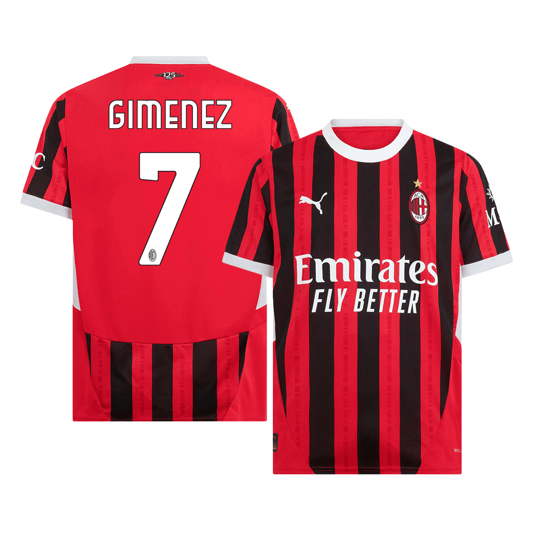 GIMENEZ #7 AC Milan Home  Soccer Jersey 2024/25 Authentic Kit