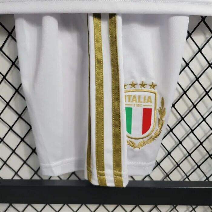 Kids Italy 2023 125th Anniversary White Football Kit ShirtShorts -
