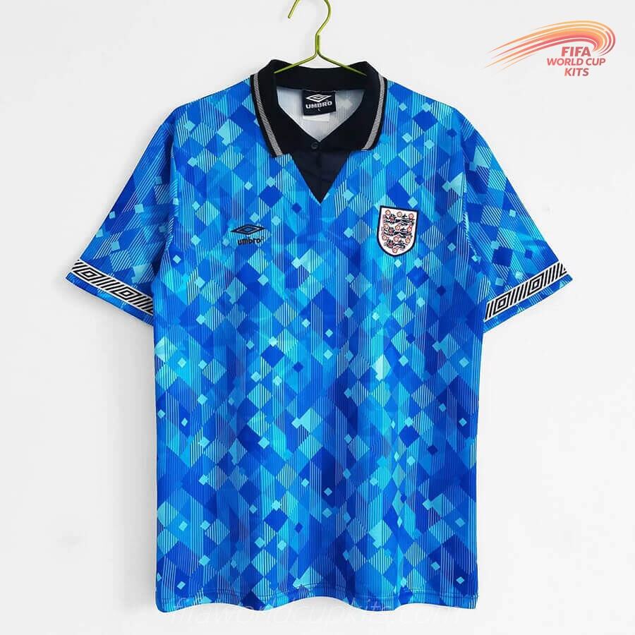 England 1990 World Cup Away Blue Football Kit