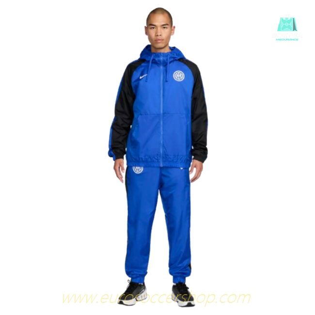 2024-2025 Inter Milan Home Hooded Woven Tracksuit (Blue)