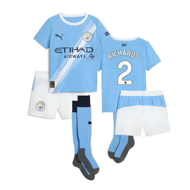 Fashionable Man City 2025-2026 Man City Home Mini Kit (Richards 2) ...