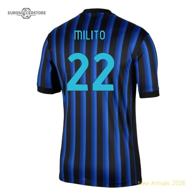 Inter Milan Calcio Milito Home Authentic Jersey Performance Fabric