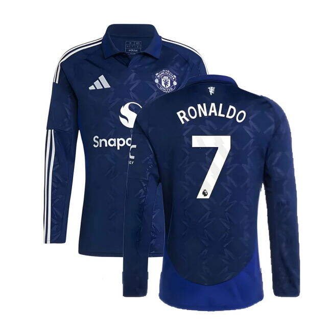 match worn 2024-2025 Man Utd Long Sleeve Away Shirt (Ronaldo 7)