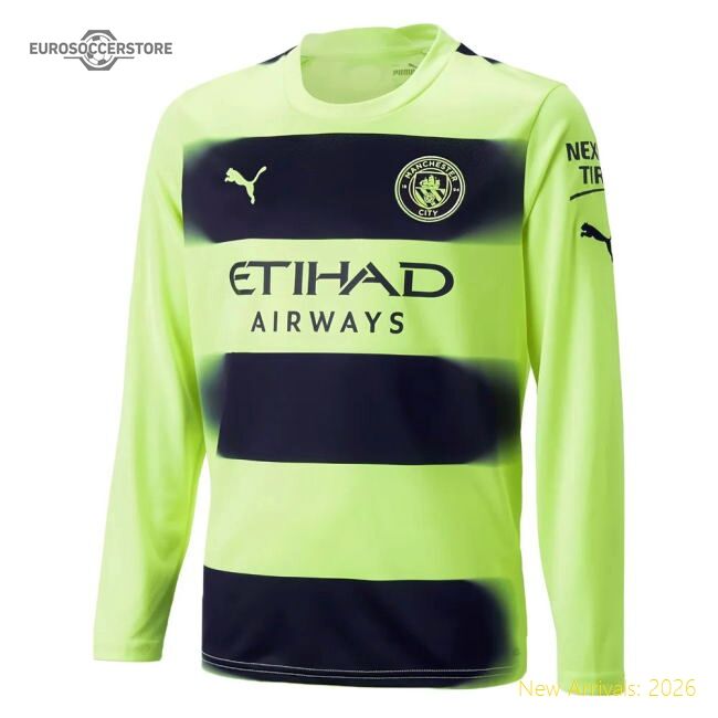 Authentic 2022-2023 Man City Long Sleeve Third Shirt (haaland 9)