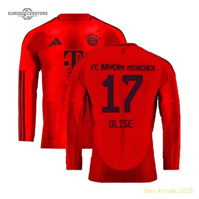 2024-2025 Bayern Munich Long Sleeve Home Jersey (olise 17)