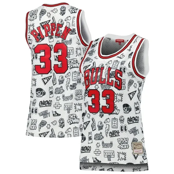 Scottie Pippen CHI Swingman Jersey - genuine NBA - White casual