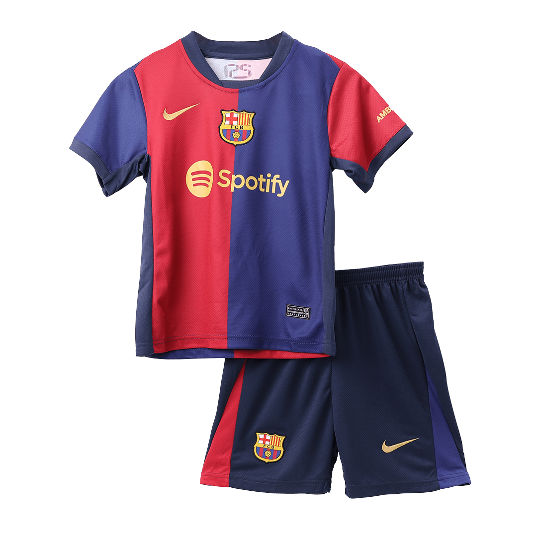 Kid's Barcelona Home Soccer Jersey Kit(Jersey+Shorts+Socks) 2024/25Aut