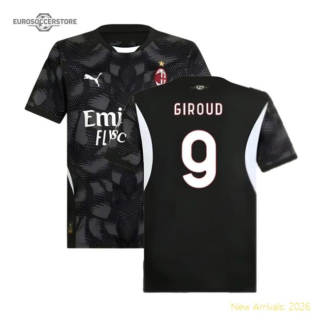 2024-2025 Ac Milan Home Goalkeeper Shirt (black) (giroud 9)