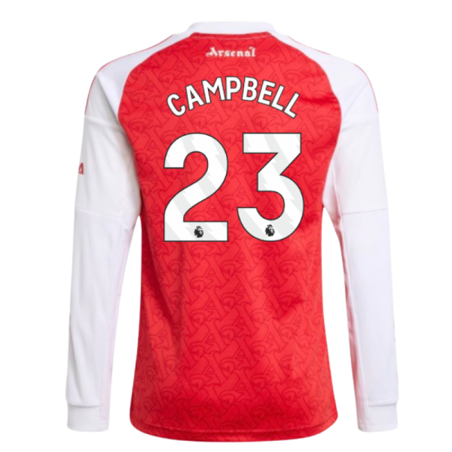 2025-2026 Arsenal Long Sleeve Home Shirt (Kids) (Campbell 23) - aut...