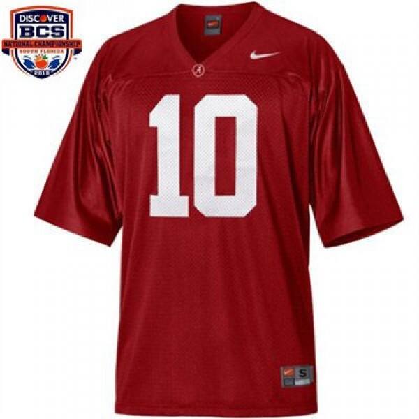 Youth(kids) Alabama Crimson Tide Player #10 Bama Jersey