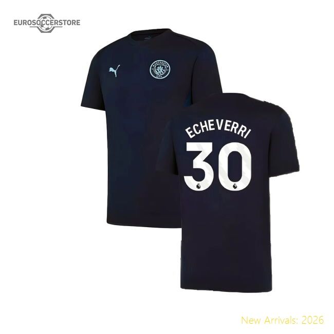 Official 2024-2025 Man City Training Shirt (inky Blue) - Kids