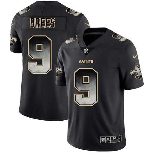 Cheap NFL New Orleans #None Black Black Smoke Limited Jersey