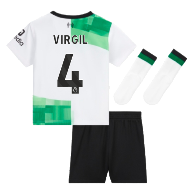 Kids Liverpool Soccer Club Sleek Away Football Shirt (Virgil 4)