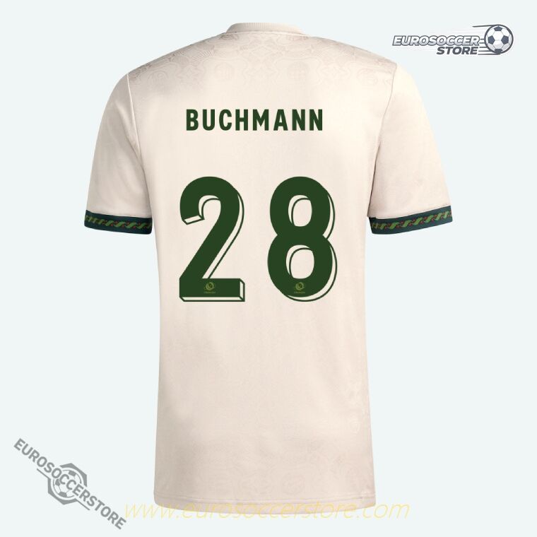 The 25-26 Oktoberfest edition jersey of Bayern Munich, featuring BUCHMANN and the number 28.