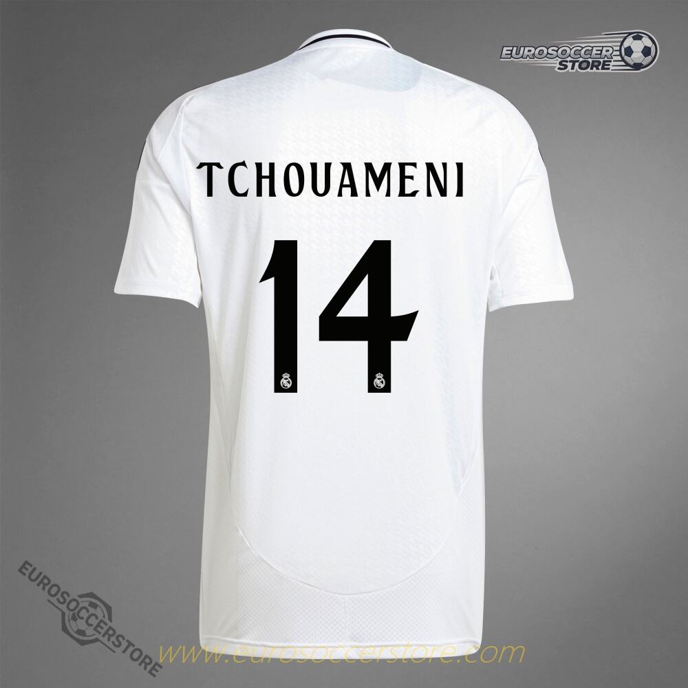 24-25 Season Real Madrid Home Jersey with TCHOUAMENI 14 Printing