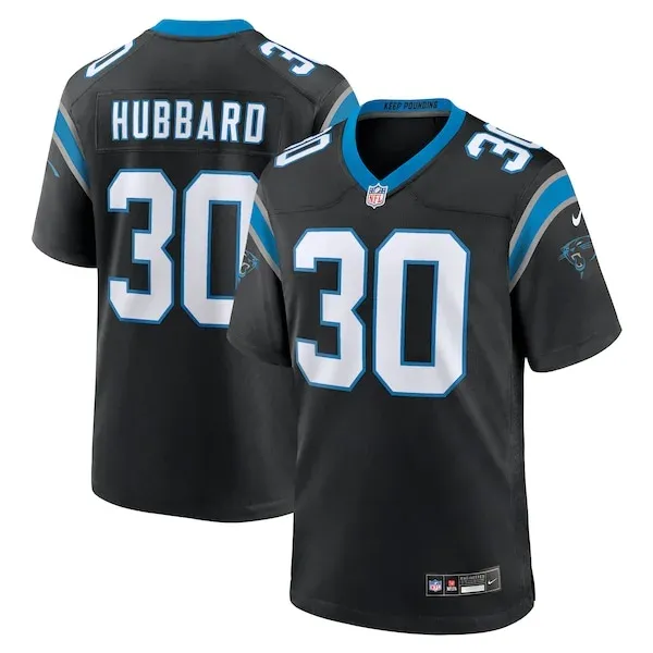 None Chuba Hubbard Game Jersey - Black | NFL Player Jersey | NFL Footb