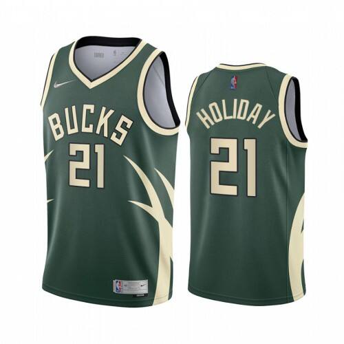 Milwaukee Milwaukee Bucks #21 Jrue Holiday Green Youth NBA Swingman 2020-21 Earned Edition Jersey Youth
