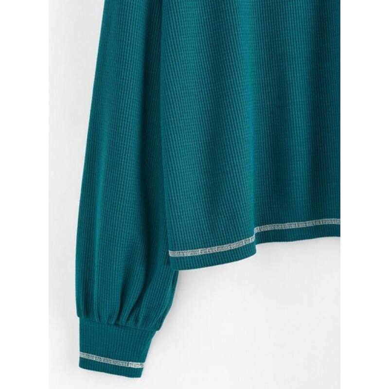 Chest Pocket Topstitching Drop Shoulder Knit Tee IZ5133