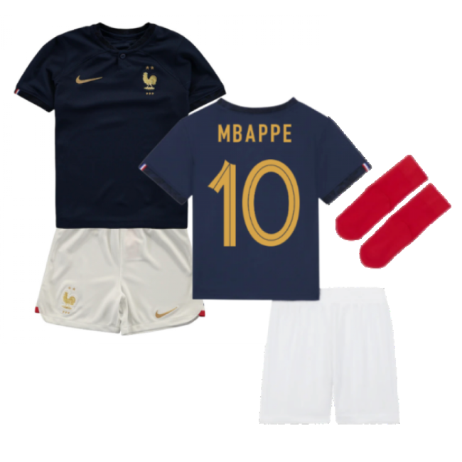 Kids Elite Style France Home Player Jersey 2022-2023 (Mbappe 10)
