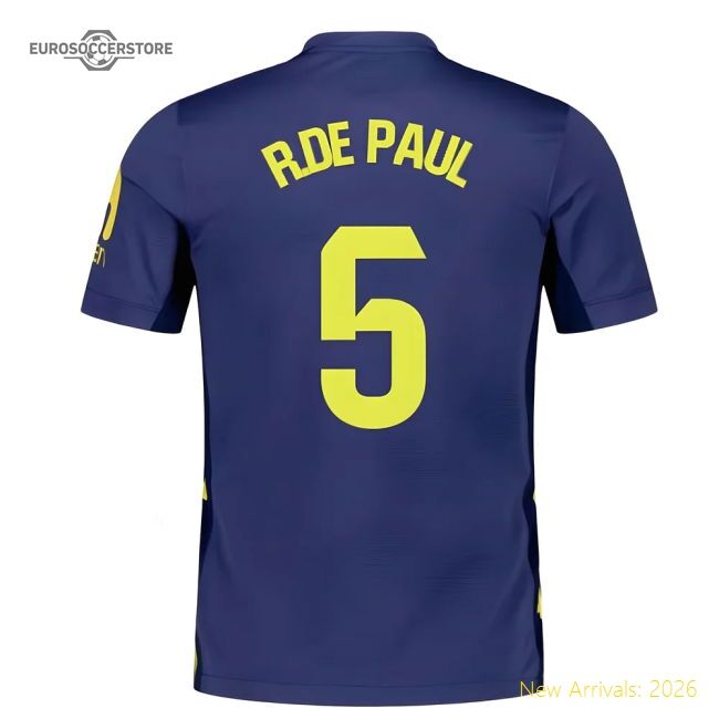 Match-Day 2025-2026 Atletico Madrid Away Shirt (R.De Paul 5)