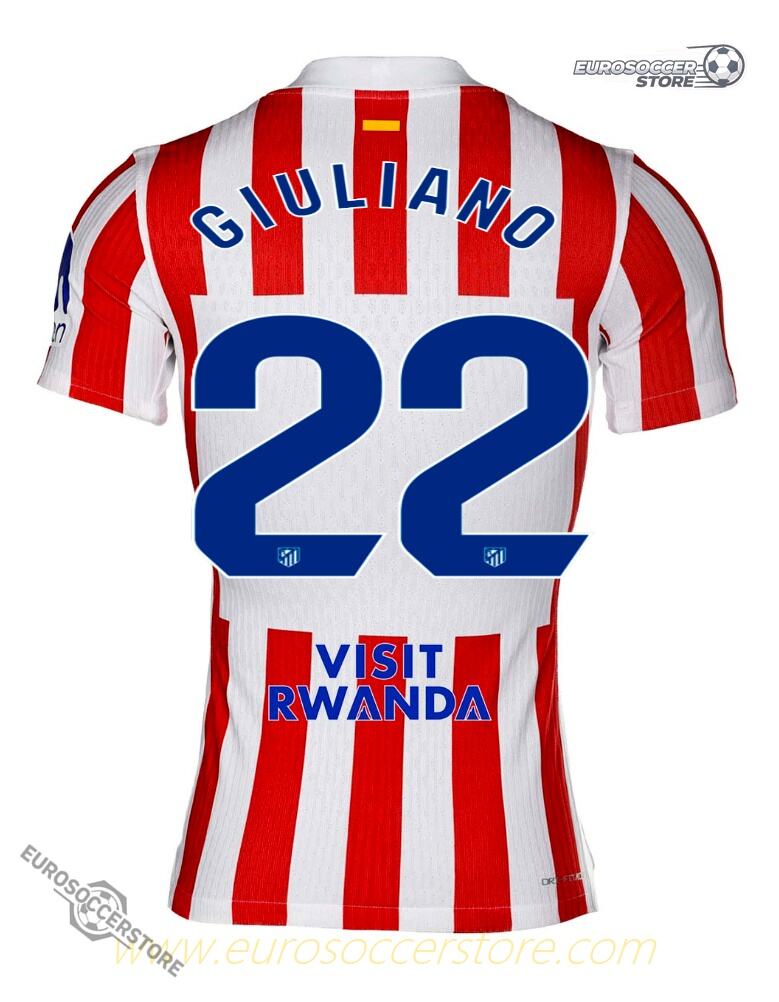 Atletico Madrid's 25-26 Home Jersey with GIULIANO 22