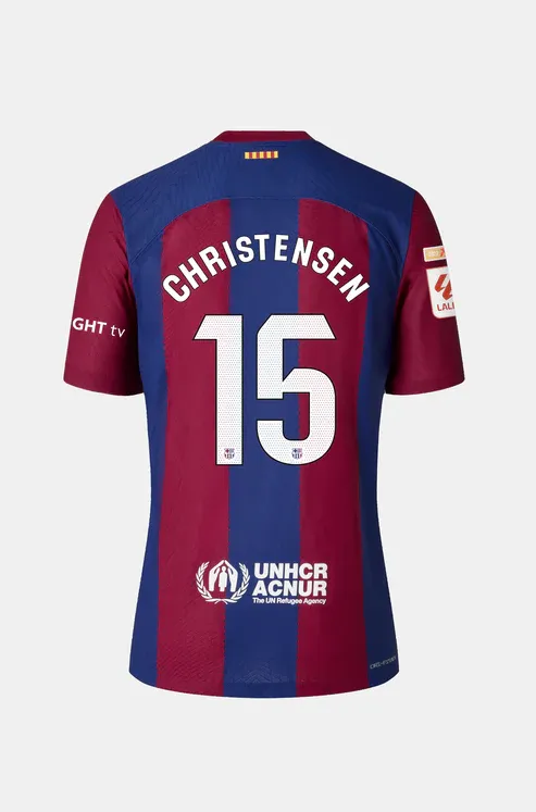 Barcelona CHRISTENSEN 15 Home Football Jersey for the 23-24 Season