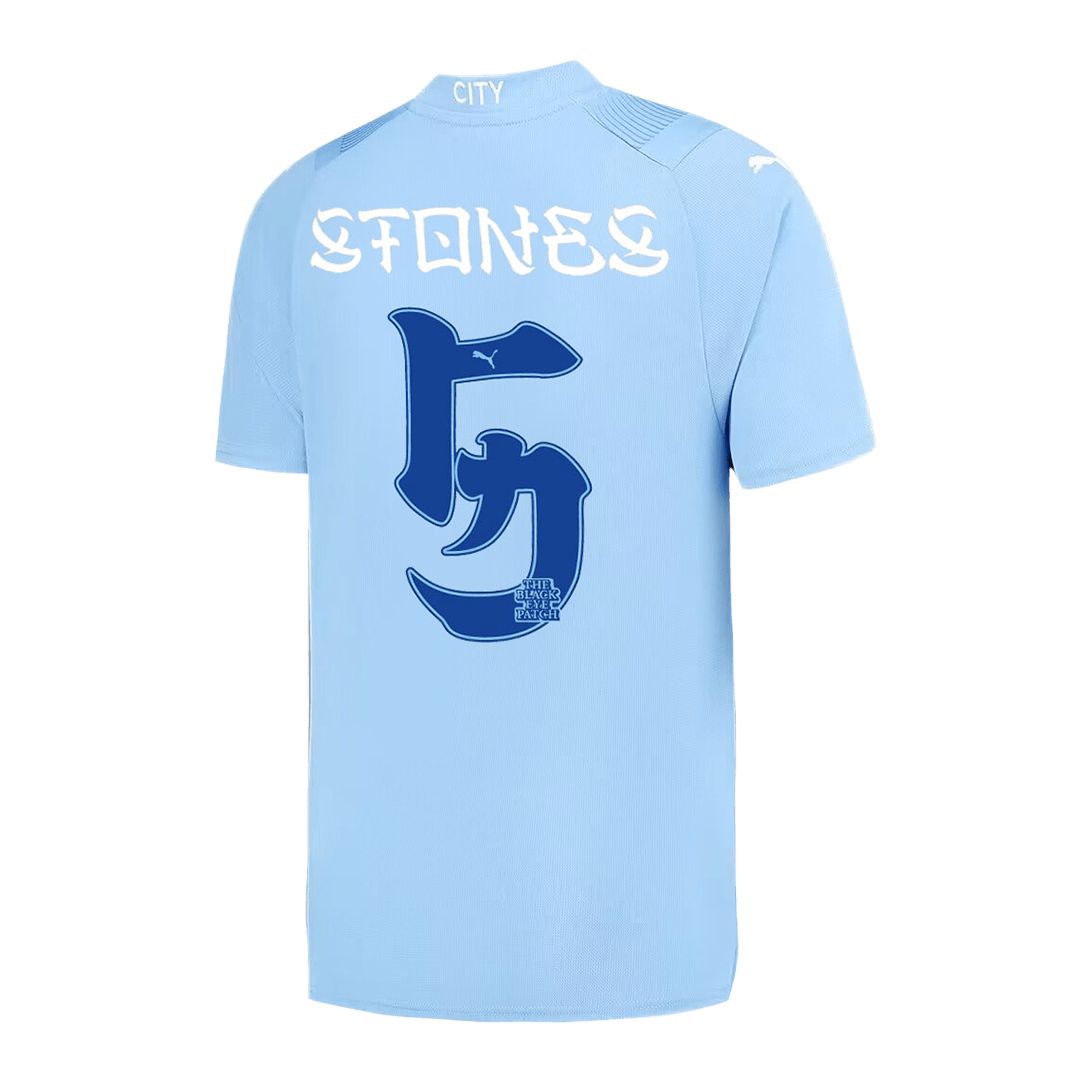 STONES #5 Manchester City Japanese Tour Printing Home Soccer Jersey 20