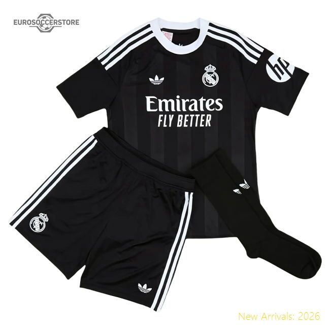 High-quality 2025-2026 Real Madrid Third Goalkeeper Youth Kit (blac