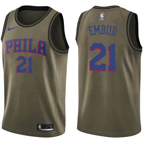 PHI #21 Joel Embiid Professional 2024 Icon NBA Jersey - Green Swingman