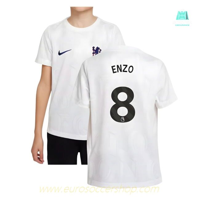 2025-2026 Chelsea Pre-Match Shirt (White) - Kids (Enzo 8)