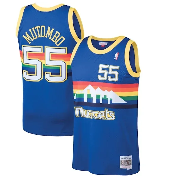 Dikembe Mutombo DEN Swingman Jersey - premium player-jersey - Blue